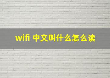 wifi 中文叫什么怎么读